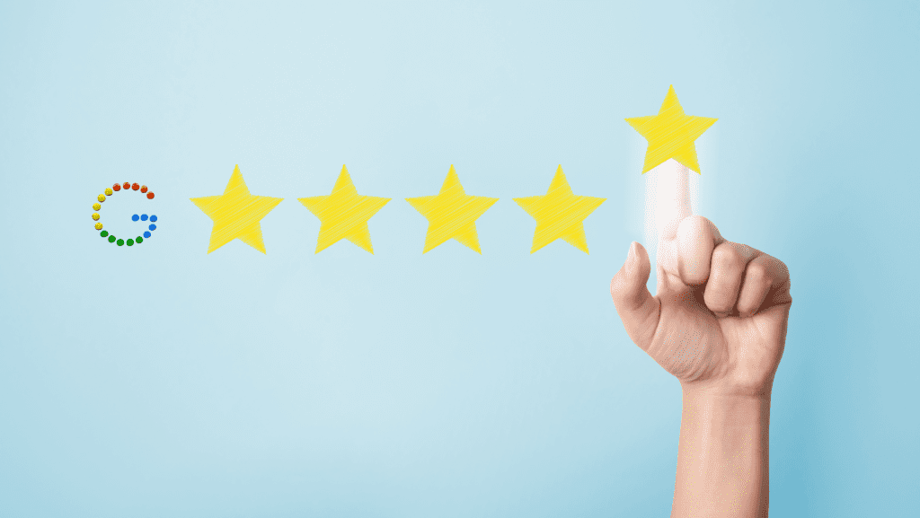 Person placing 5 stars on Google reviews