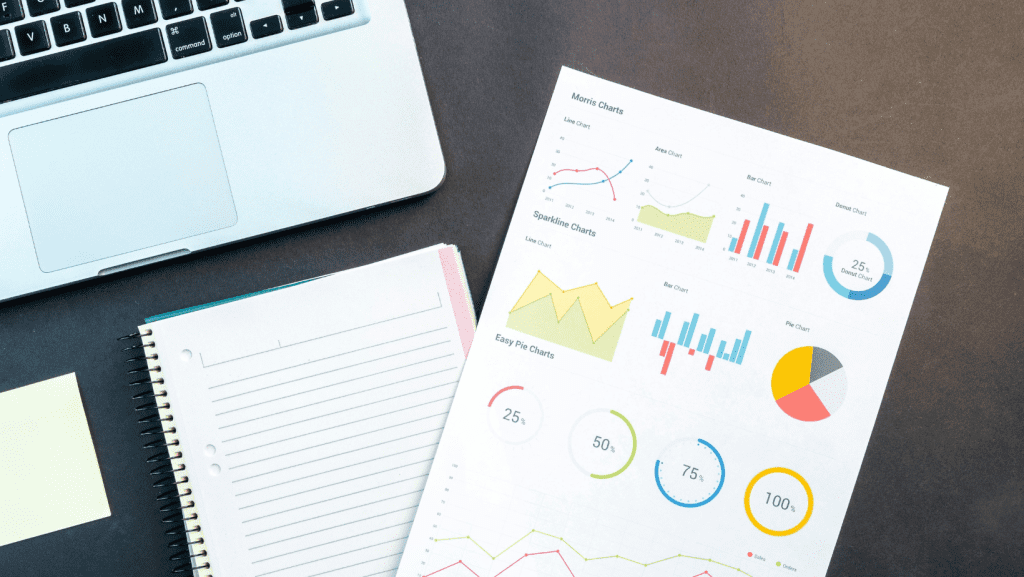 Charts with business metrics results.