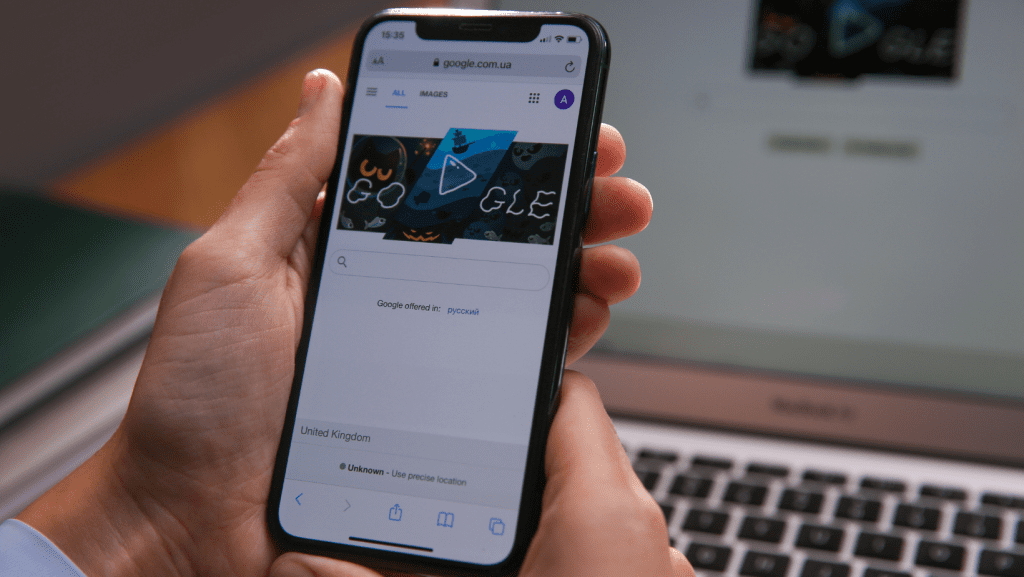 Person using Google on mobile