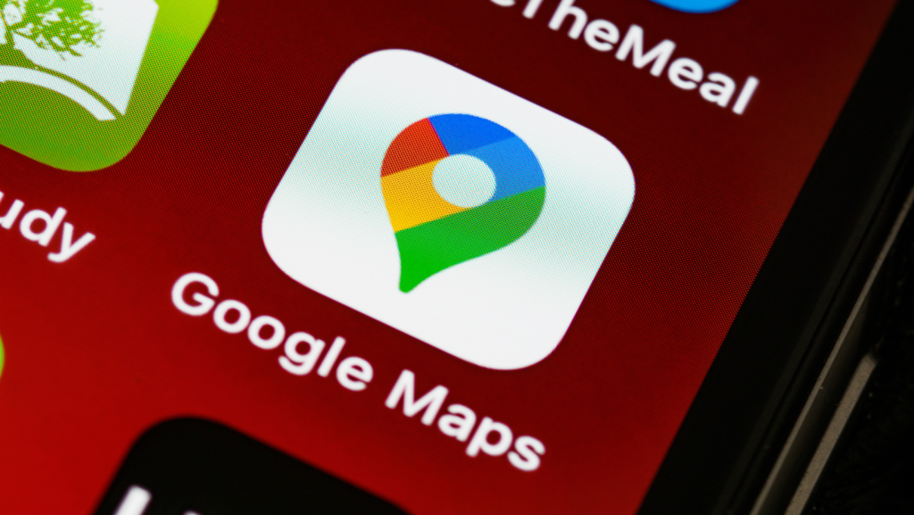 App Google Maps en teléfono móvil